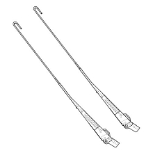 Рычаг стеклоочистителя для автомобилей Лада 2108-21099, 2113-2115, ИЖ 2126, 2717 (н/о, после 97-, 390мм, крюк, кмпл 2 шт.) (SWA 0137)