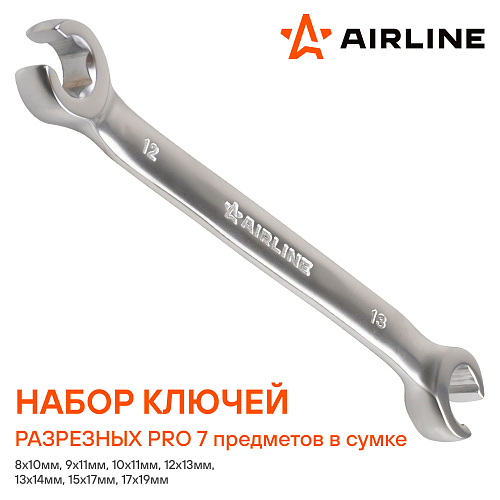 Набор ключей разрезных PRO 7пр. (8x10-17x19мм) сумка