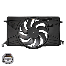 Электровентилятор охлаждения для автомобилей Ford Focus III (11-) (c кожухом)