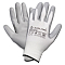 Перчатки полиэфирные с цельным ПУ покрытием ладони (XL), бел./сер., с подвесом