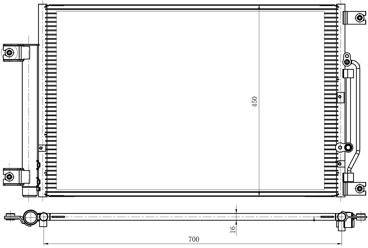 Радиатор кондиционера для автомобилей Foton Auman EST A (BJ 4189) (17-)