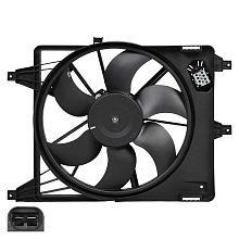 Электровентилятор охлаждения для автомобилей Logan (04-) A/C (с кожухом и резистором)