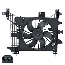 Электровентилятор охлаждения для автомобилей Duster (10-) A/C (с кожухом и резист.)