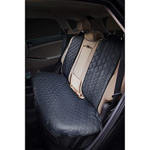 Накидка "Алькантара", задняя (3 предмета), экокожа с перфорацией, черная