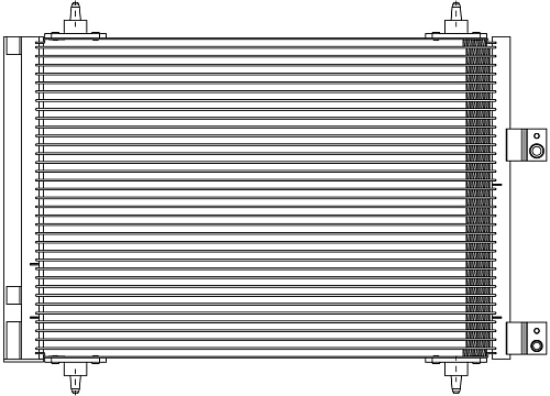 Радиатор кондиционера для автомобилей Peugeot 307 (00-)/Сitroen C4 (04-)/C5 (00-)