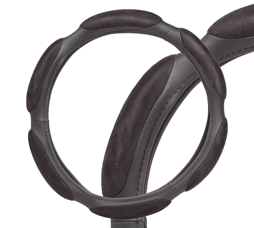 Оплетка на руль, спонжевая, черная, 38 см / M