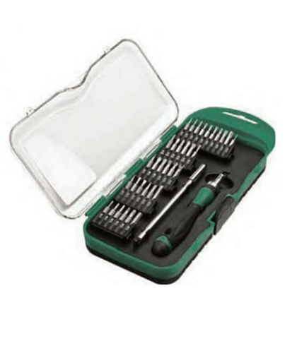 Инструмент для точных работ, набор 36пр. (рукоятк, биты PH, SL, PZ, HEX, TORX), пласт. кейс МП-серия