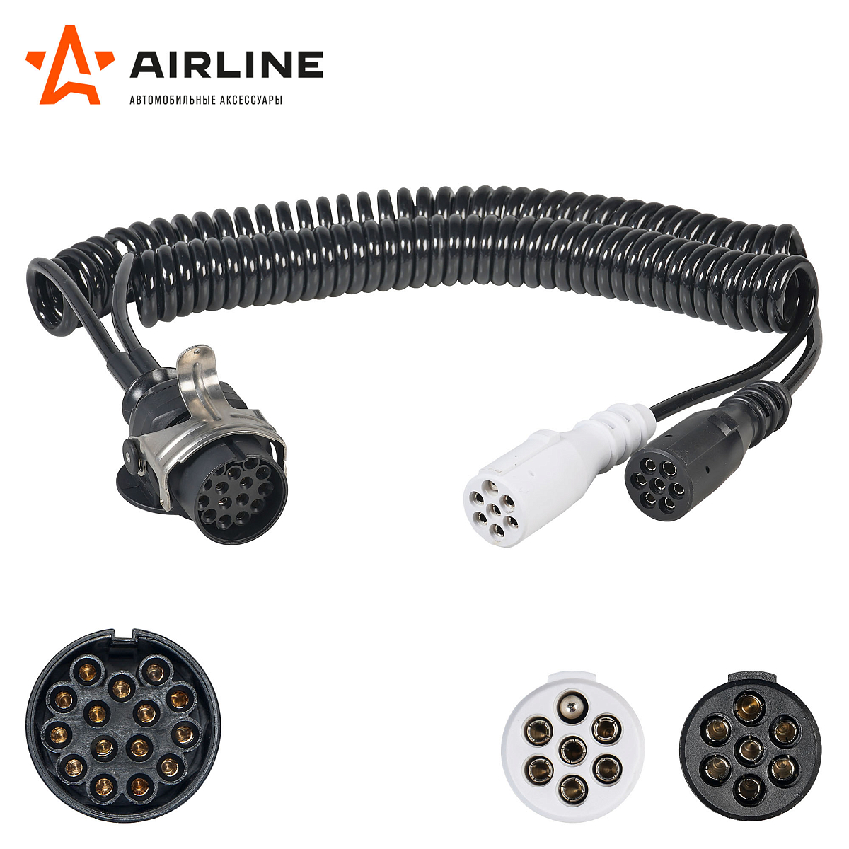 Кабель прицепа 24В адаптер с 15 конт. на тип-N 7 конт. и тип-S 7 конт. 5,5м (литой)