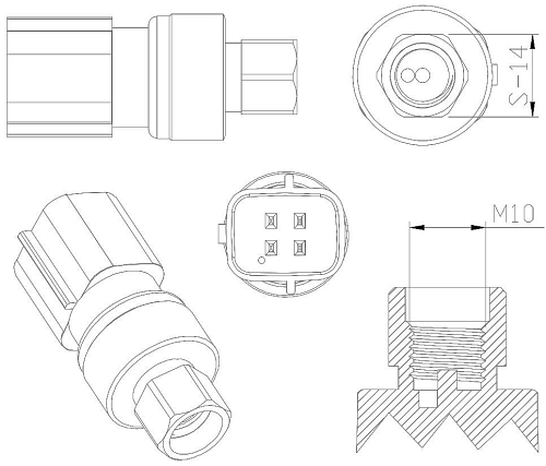 Датчик давления хладагента для автомобилей Ford Focus I (98-)