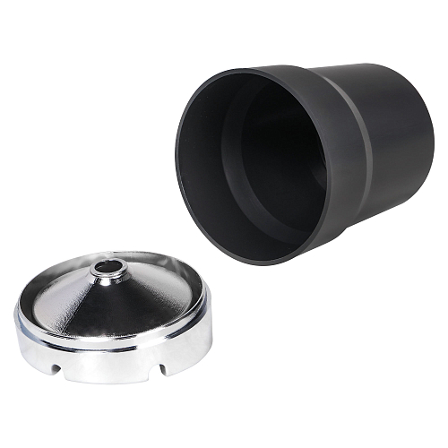 Пепельница классическая, круглая, цвет черный/хром