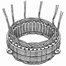 Статор генератора для автомобилей VAG Transporter T4 (90-) 1.9D/Passat B3/B4 (88-) 1.8i (D=128мм)