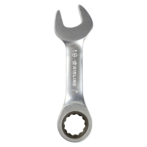 Ключ комбинированный трещоточный короткий 19мм PRO, пласт.подвес