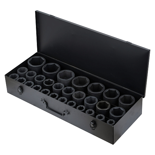 Набор головок ударных 1"DR L=90мм, 29пр. (19-65мм) металл.кейс