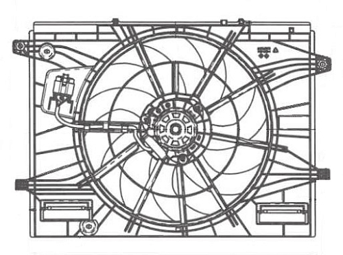 Электровентилятор охлаждения для автомобилей Changan UNI-T (20-) 1.5T (с кожухом)