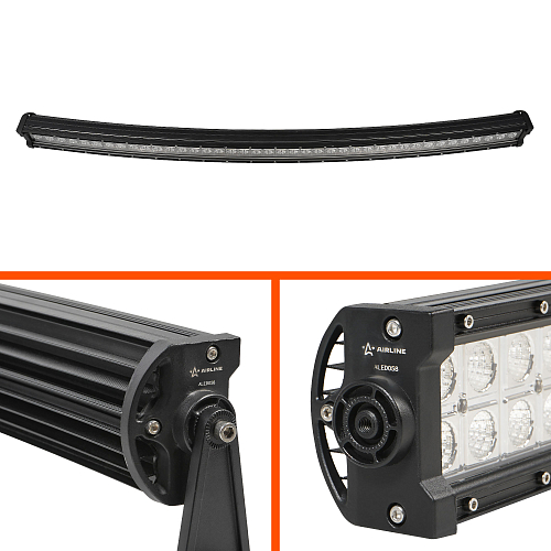 Фара (балка) светодиодная двухрядная изогнутая, 80LED, комбинированный свет, 240Вт, 1065х78х60мм, 12/24В, PRO