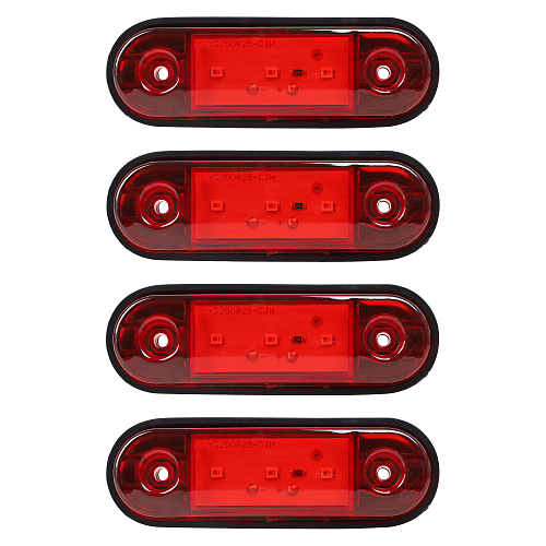 Огонь габаритный светодиодный, 12/24В, красный, комплект 4 шт.