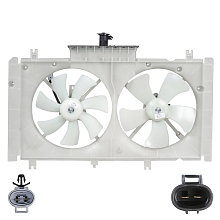 Электровентилятор охлаждения для автомобилей Mazda 6 (GG) (02-) 1.8i/2.0i (2 вент.) (с кожухом)