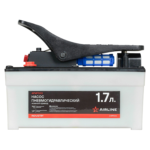 Насос пневмогидравлический 1.7л, ножной привод, шланг 1.5м