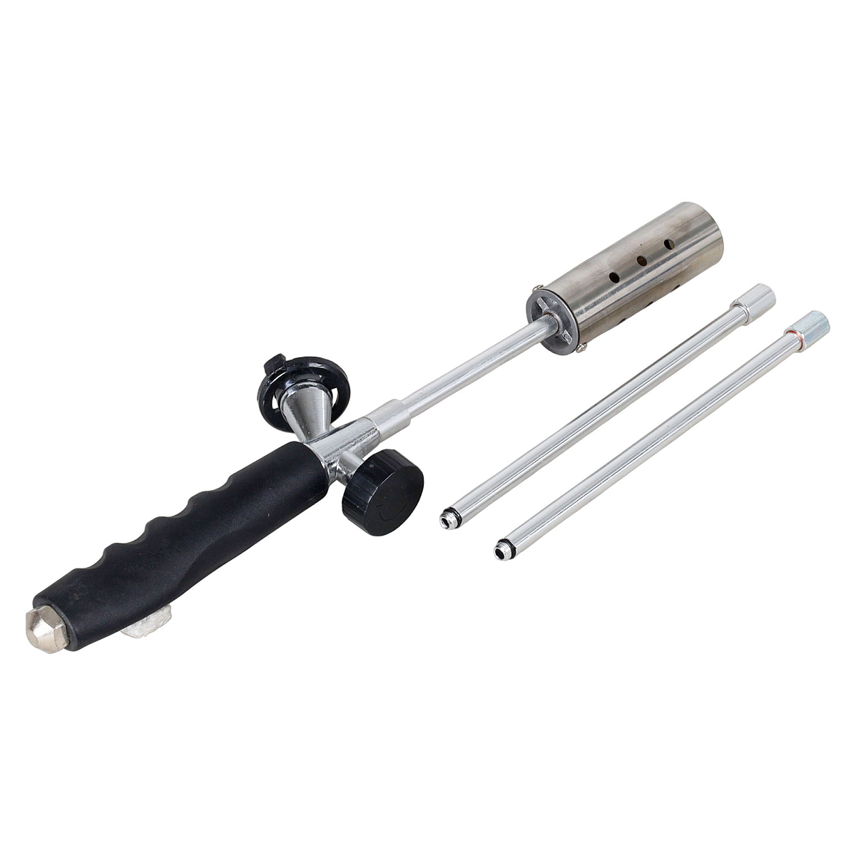 Горелка газовая на цанговый баллон, с трубными удлинителями сопла, анти-вспышка, ручной поджиг, 78*9*5 см