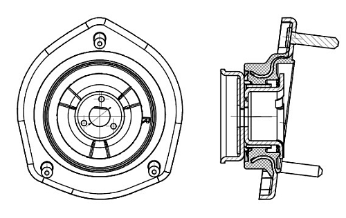 Опора амортизатора для автомобилей Toyota Camry (06-) (задняя правая) (без пыльника)
