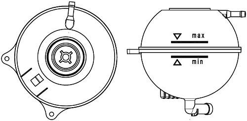 Бачок расширительный охлаждающей жидкости для а/м VW Passat B3/B4 (88-)/Golf III (91-)/IV (97-) (без датчика)