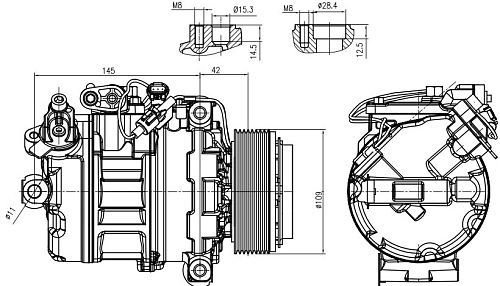 Компрессор кондиционера для автомобилей BMW 5 (F10) (10-)
