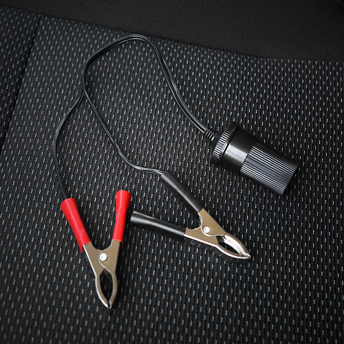 Удлинитель переходник прикуривателя с крокодилами 5А, кабель 30 см