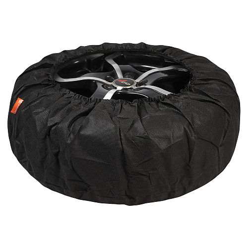 Чехлы для колес, размер R 13-17", без ручек, спанбонд, комплект 4 шт., цвет черный