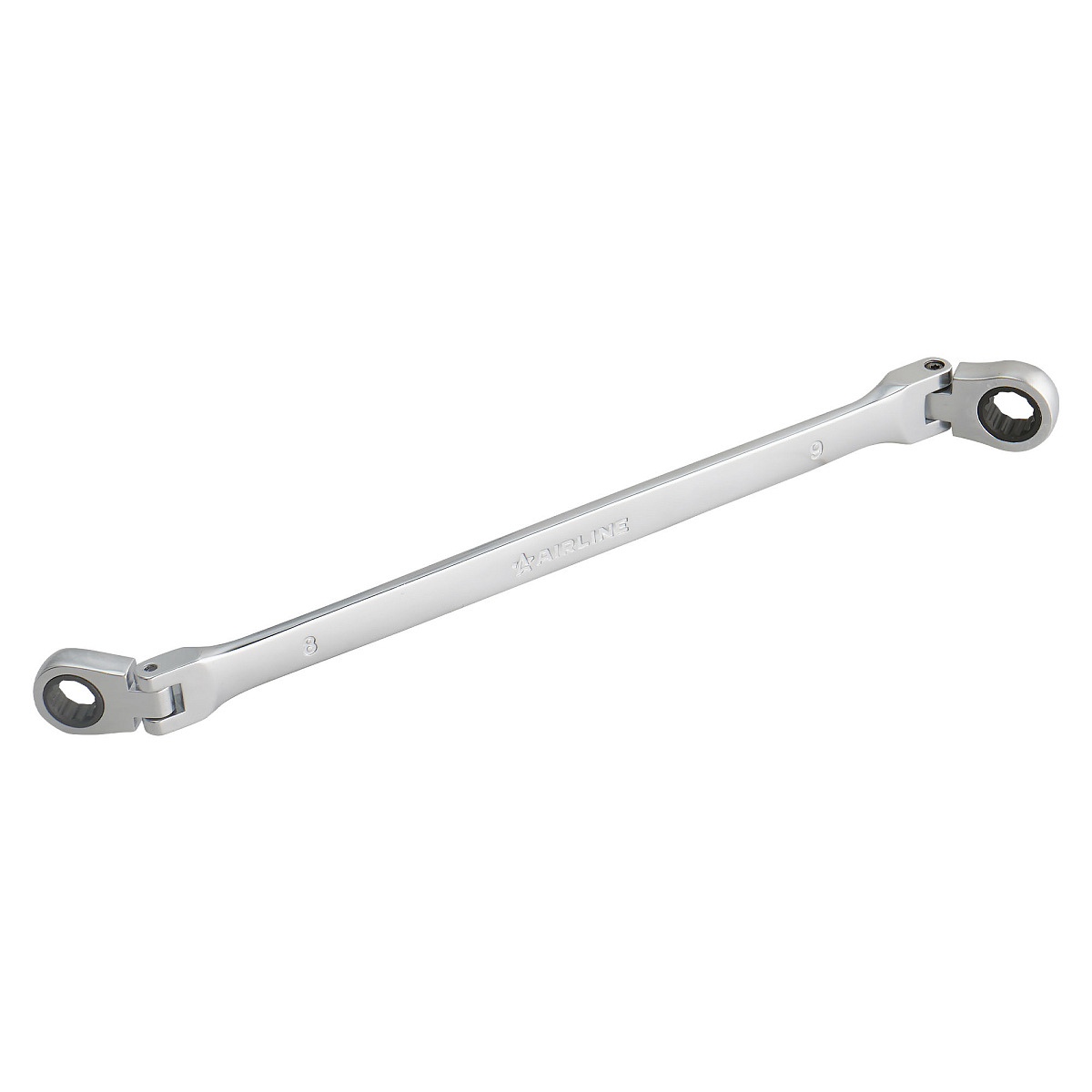 Ключ накидной трещоточный шарнирный 8х9мм PRO, пласт.подвес