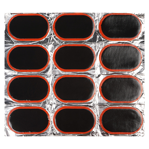 Ремкомплект для камер, заплатки овальные 75*50 мм - 12 шт., клей-активатор 12мл