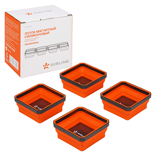Лоток магнитный силиконовый складной для крепежа 115х115х50мм, набор 4пр.