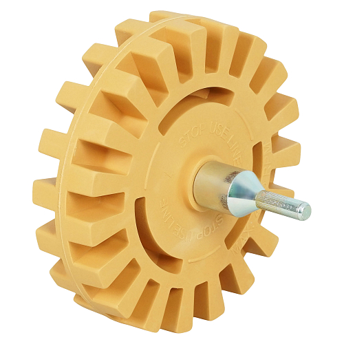 Диск зачистной для удаления скотча на шуруповерт, 100 мм, ребристый, с адаптером