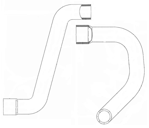 Патрубки охлаждения для автомобилей ГАЗ 33106 Валдай c дв.Cummins (силикон, кмпл., 2 шт.)