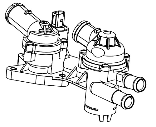 Термостат для автомобилей VW Golf VI (08-)/Tiguan (08-) 1.4T [CAXA] (105/83°С) (c алюминиевым корпусом)