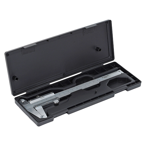 Штангенциркуль нониусный 150мм, шаг 0.02мм, стальной, глубиномер, кейс