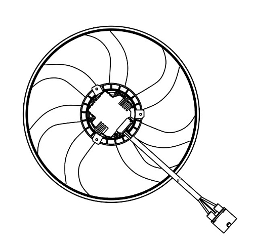 Электровентилятор охлаждения для автомобилей Skoda Octavia A5 (04-)/VW Jetta (04-)/Golf V (03-)/Golf VI (08-) (400W; 410 мм.) (без кожуха)
