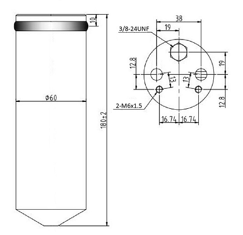 Ресивер-осушитель конденсора для автомобилей Volvo S60 (00-)/S80 (98-)