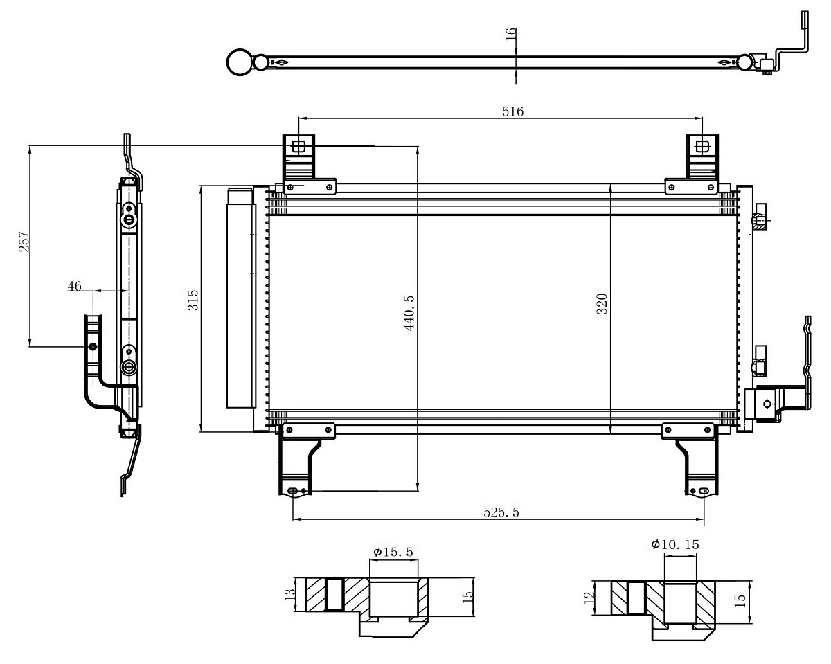 Радиатор кондиционера для автомобилей Mazda 6 (02-)
