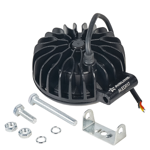 Фара светодиодная круглая, дальний свет, четкая СТГ + обод, 30Вт, 115х145х65мм, 12/24В, PRO