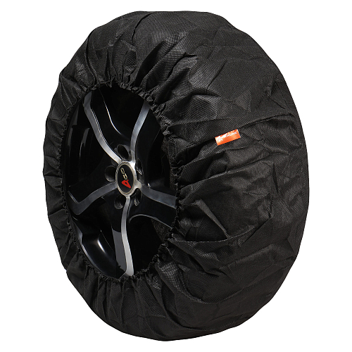 Чехлы для колес, размер R 13-17", без ручек, спанбонд, комплект 4 шт., цвет черный