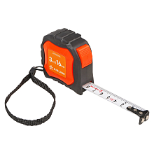 Рулетка в прорезиненном корпусе 3мх16мм, автостоп, магнитный зацеп