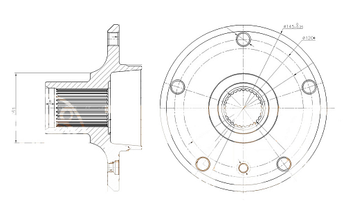 Ступица задняя для автомобиля BMW 1 (06-)/BMW 3 (04-) 30 шлц.