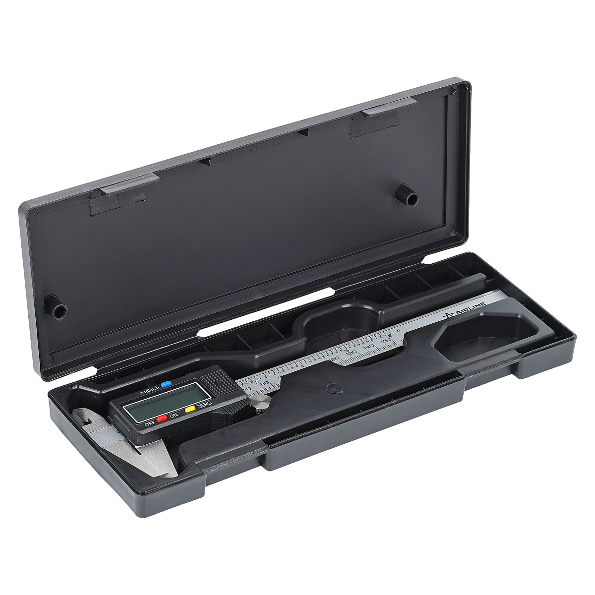 Штангенциркуль цифровой 150мм, шаг 0.01мм, стальной, глубиномер, кейс