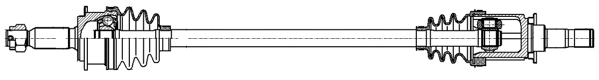 Привод задний левый для автомобилей Mitsubishi Outlander XL (06-) 2.4i CVT 4WD