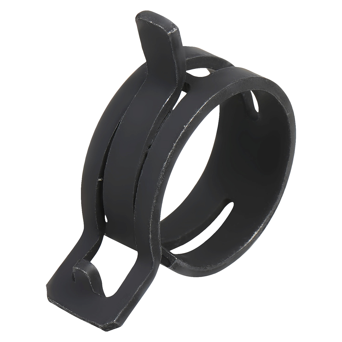 Хомут пружинный 26 (24,2-28/12мм), мин.25мм, самозажимной, хром-цинк(dacromet),черный