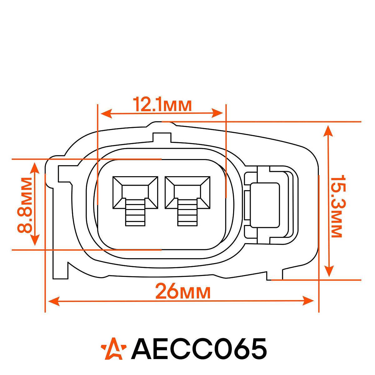 Разъём 2 pin с проводами для датчика детонации Toyota Corolla, RAV4, Camry