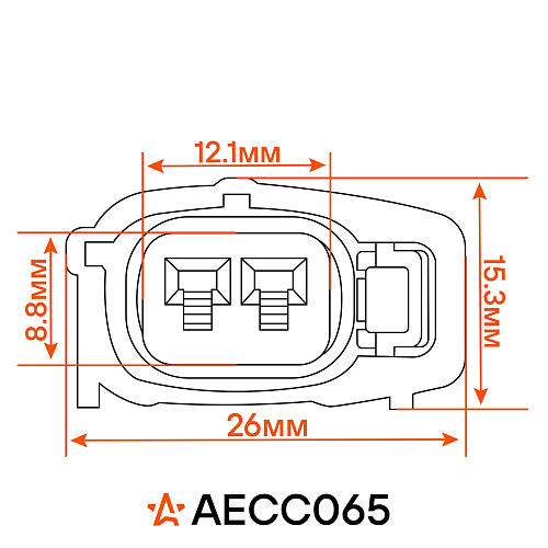 Разъём 2 pin с проводами для датчика детонации Toyota Corolla, RAV4, Camry