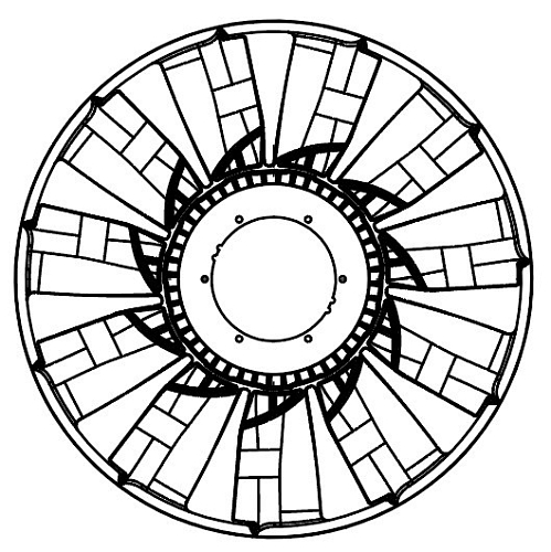 Крыльчатка вентилятора для автомобилей КАМАЗ 54901 (19-) с двигателем 910.12-450