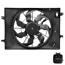 Электровентилятор охлаждения для автомобилей Hyundai Sportage II (04-)/Tucson (04-) (с кожухом и резист.) (тип Halla)