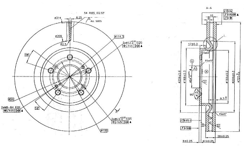 Диски тормозные для автомобилей Haval F7 (19-) передний d=320 окрашенный